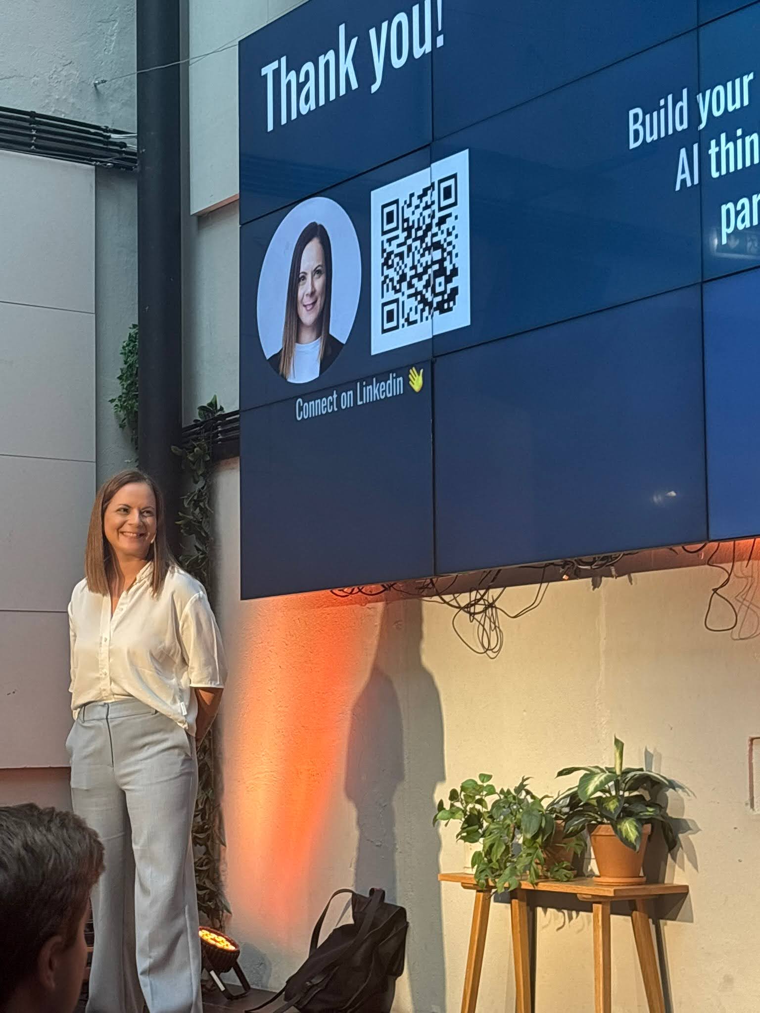 Hatice Fidan on stage at the Claude meetup in Oslo, June 2026